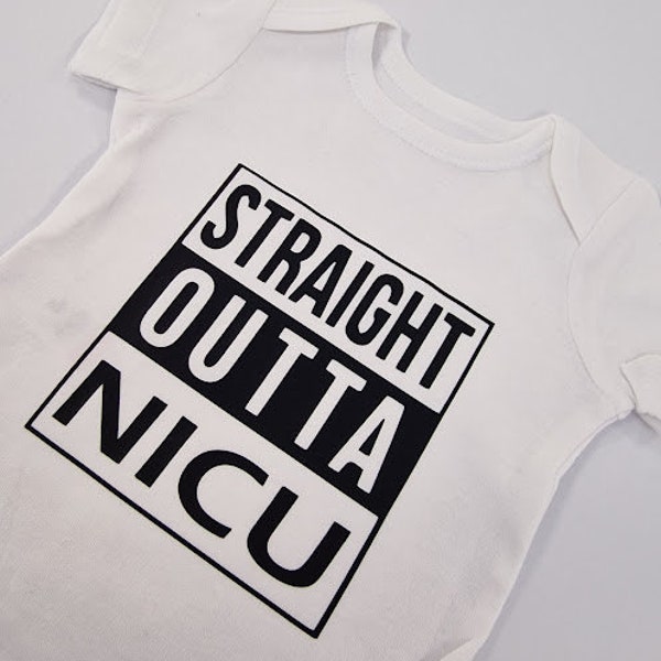 Premature Baby Grow-Straight Outta NICU-Premature Baby Clothes-Newborn Baby-Preemie Baby Clothing