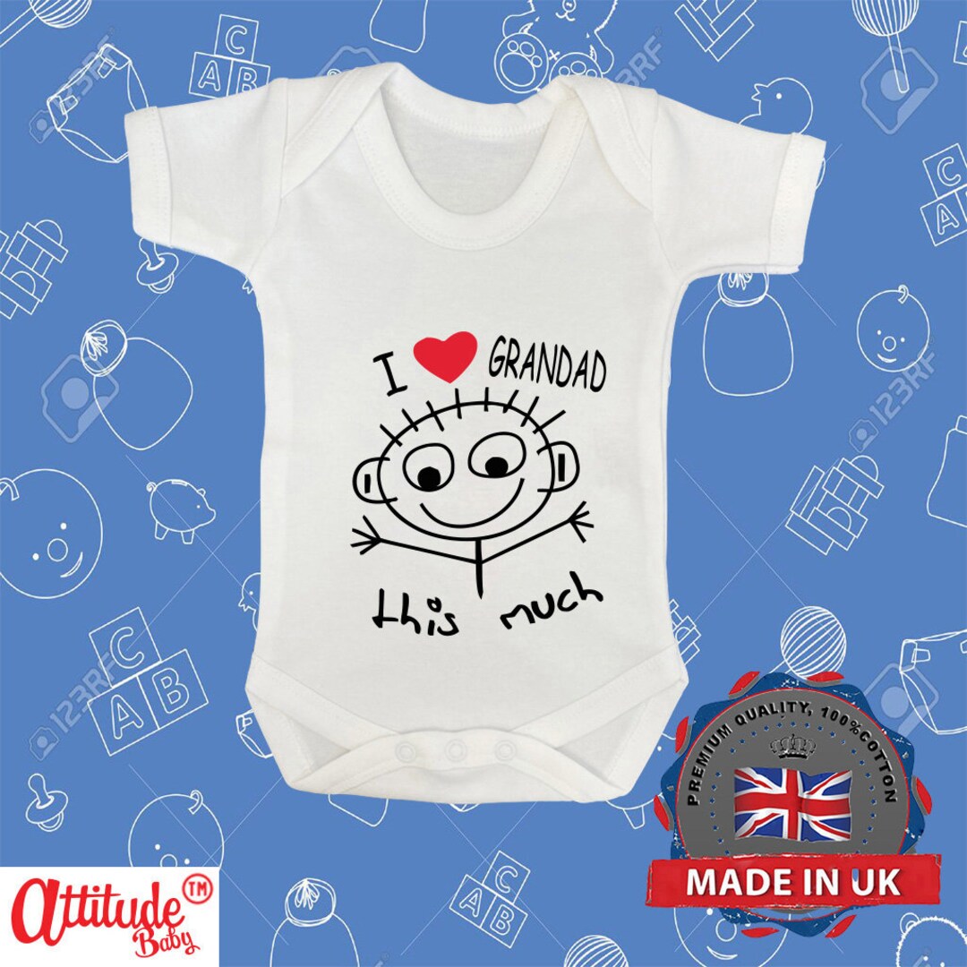 Funny Baby Grows-printed-i Love Grandad This Much-funny Baby Grows-baby  Shower Gifts-pregnancy Announcements -  Sweden