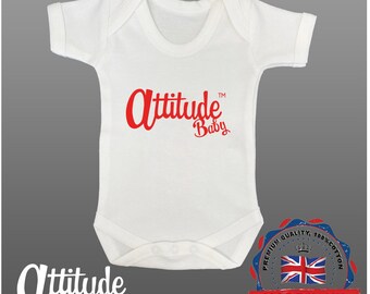 Branded Baby Grow-Attitude Baby-Trademarked-Branded Merchandise Baby Grows-Printed-Funny Printed Baby Grows-Special Offer