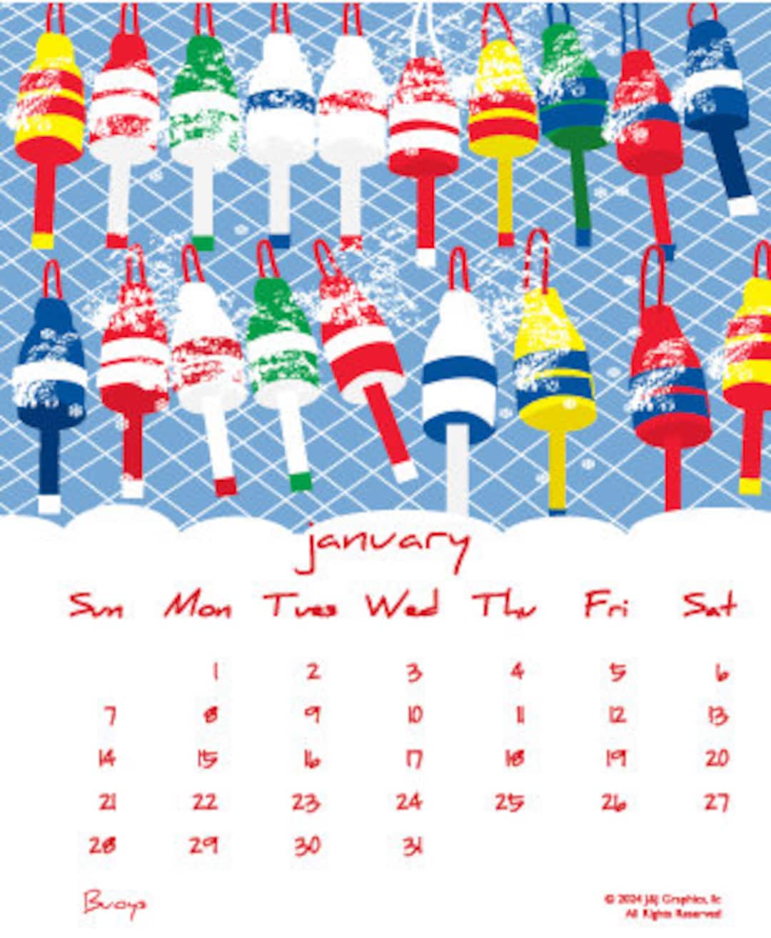 2024 Cape Cod Wall Calendar Etsy