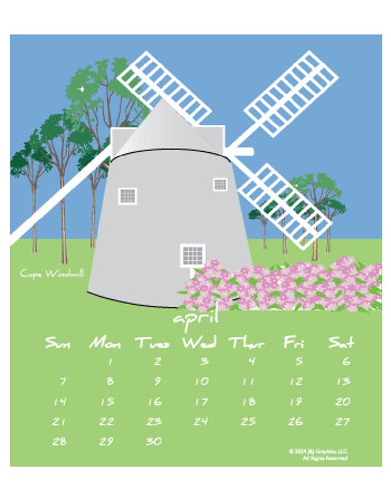 2024 Cape Cod Wall Calendar - Etsy