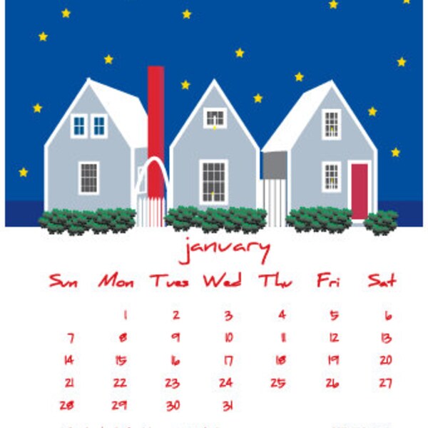 Nantucket Wall Calendar Etsy UK