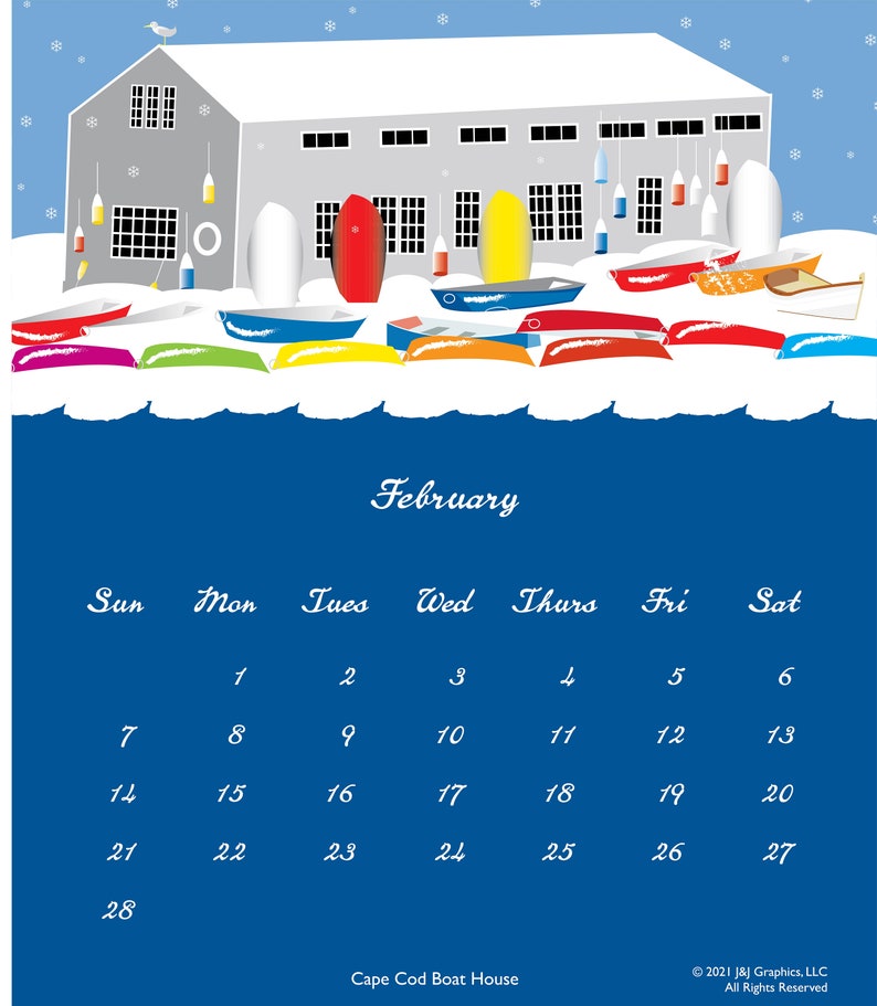 2021 Cape Cod Wall Calendar Etsy