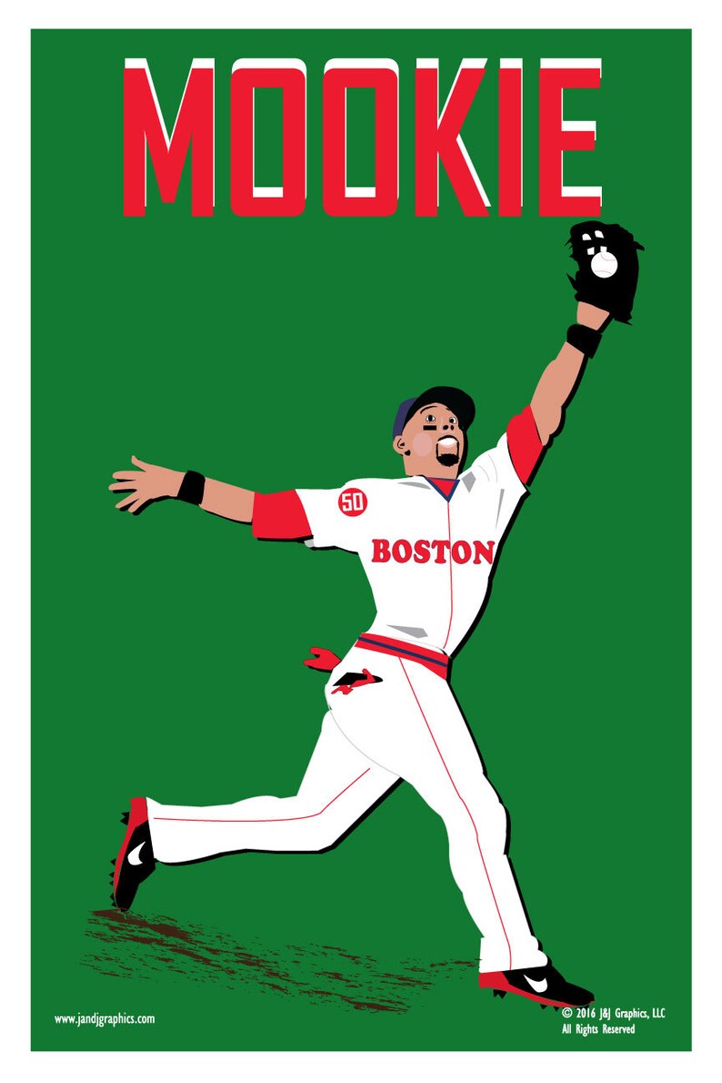 MOOKIE BETTS Illustration Poster | Etsy