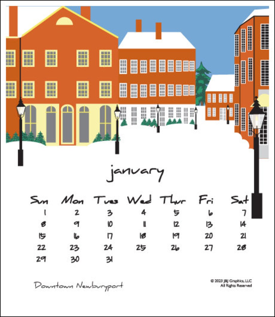 2023 Newburyport Wall Calendar Etsy