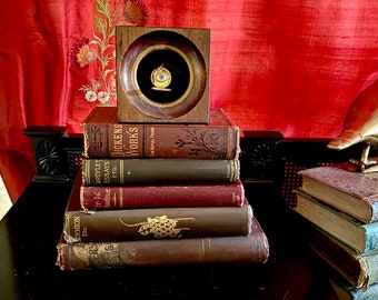 Lot Vintage Burgundy Brown Book Stack ** Victorian Gothic Dark Interiors Goth Decor** Antiquarian Books Victorian Books. Moody Decor 1800s