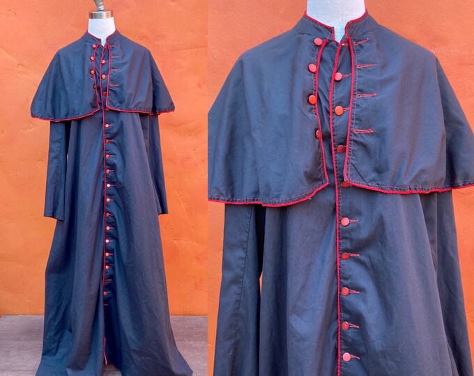 Vintage Priest Maxi Gown Dress Black Cassock Vestment Theater Fantasy ...