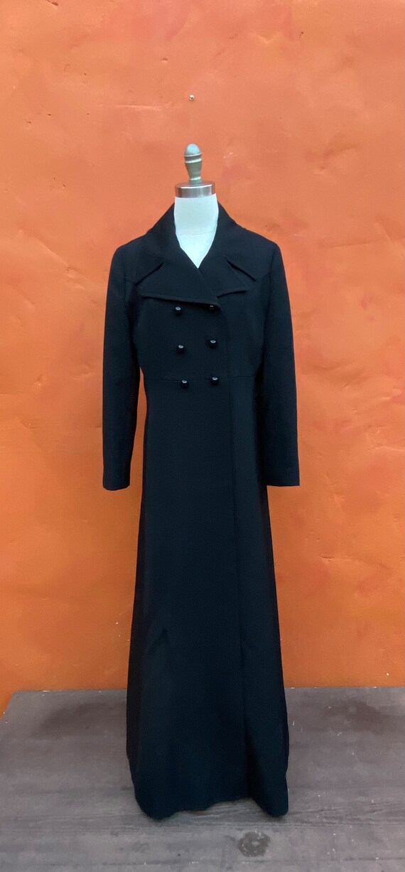 Vintage 1970s Joseph Magnin Black Maxi Coat  * Vi… - image 3