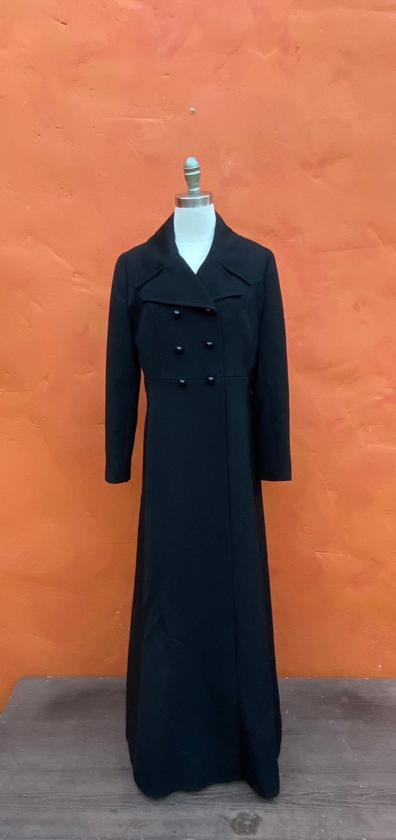 Vintage 1970s Joseph Magnin Black Maxi Coat  * Vi… - image 2