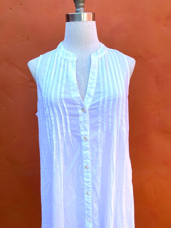 Vintage White Pintucked Cotton Chemise Dress. Rom… - image 5