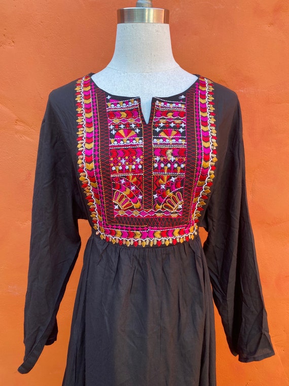 Vintage Ethnic Embroidered Black Maxi dress **  R… - image 7