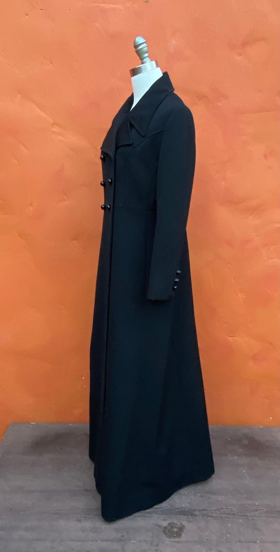 Vintage 1970s Joseph Magnin Black Maxi Coat  * Vi… - image 6