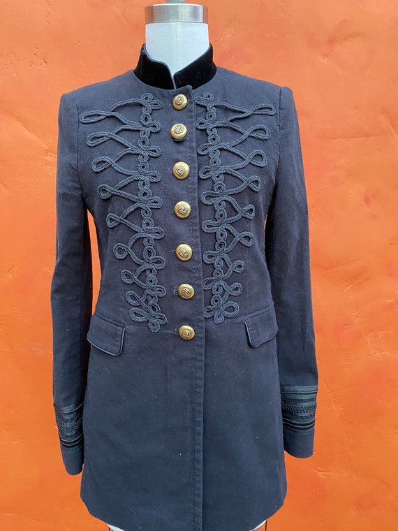 Vintage Black Military Victorian Steampunk Blazer Jac… Gem