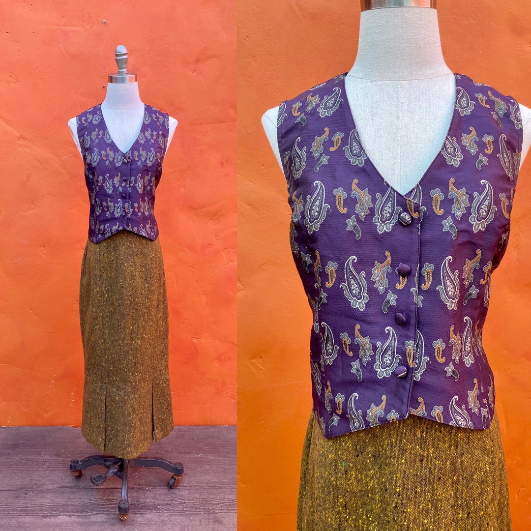 Vintage 1980s Women s Fitted Waistcoat Vest Edwardian Victorian vintage-1980s-women-s-fitted-waistcoat-vest-edwardian-victorian