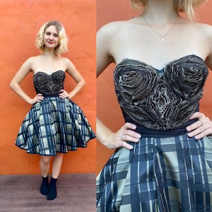 Vintage Y2K Designer Tony Bowls Le Gala Tiered Ruffled Mini Dress Prom Dress Cocktail Formal Evening Party  * Goth Punk Rock Whimsigoth