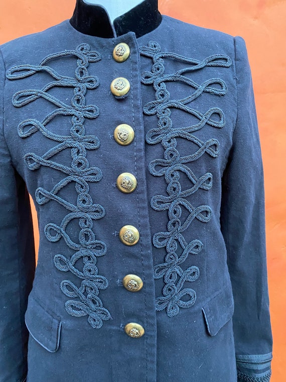 Vintage Black Military Victorian Steampunk Blazer Jac… Gem