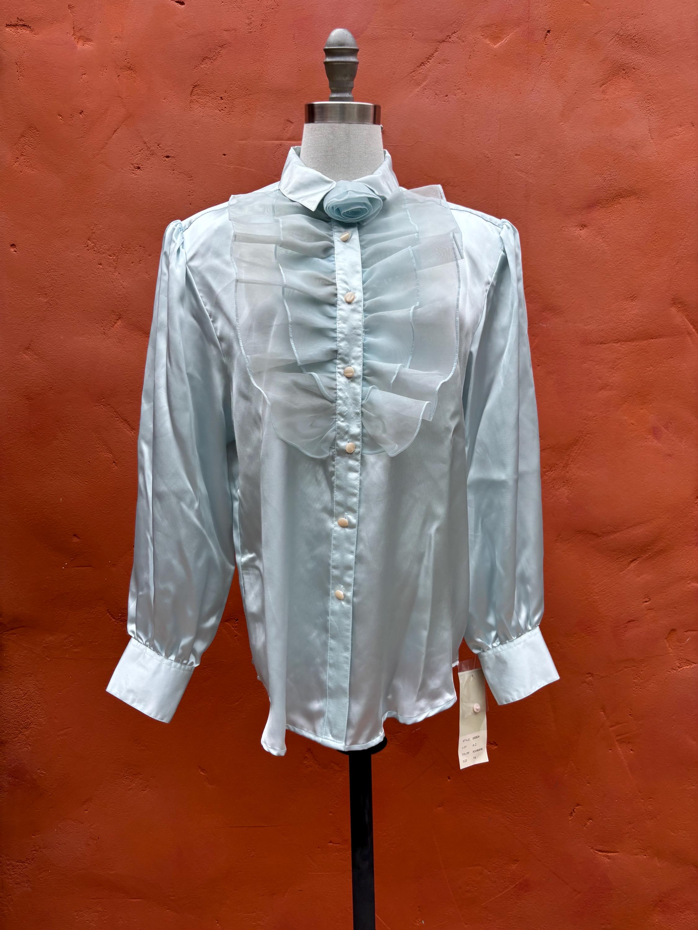 80s Ruffle Blouse - Etsy