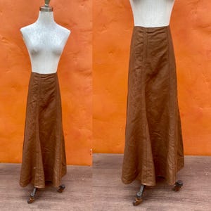 Vintage Brown Edwardian Style Maxi Skirt ** Victorian Suffragette Walking skirt Gothic Dark Academia Dark Cottagecore ** XL 1X XXL plus Size
