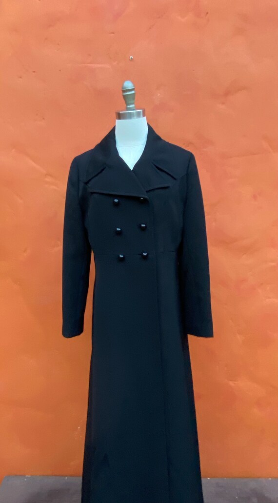 Vintage 1970s Joseph Magnin Black Maxi Coat  * Vi… - image 4