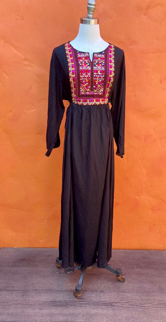 Vintage Ethnic Embroidered Black Maxi dress **  R… - image 3