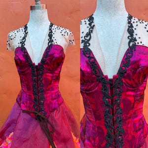 Vintage Los Angeles Opera Costume Corset. Victorian Gilded Age Overbust Saloon Girl Moulin Rouge Ren Faire Burlesque Small Size 4 6
