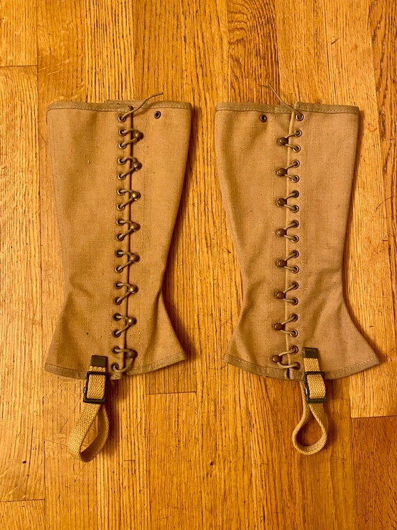 Vintage 1940s WWII military era spats Ww2 Uniform Mil… Gem