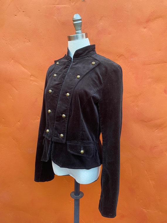 Vintage Black Velvet Military Blazer  * Steampunk… - image 7