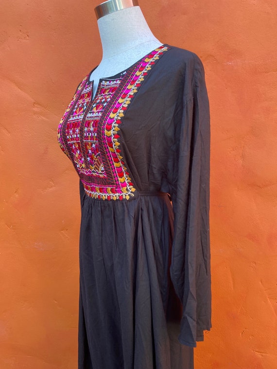 Vintage Ethnic Embroidered Black Maxi dress **  R… - image 6