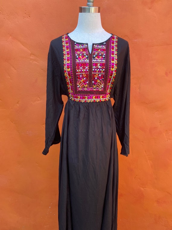 Vintage Ethnic Embroidered Black Maxi dress **  R… - image 4