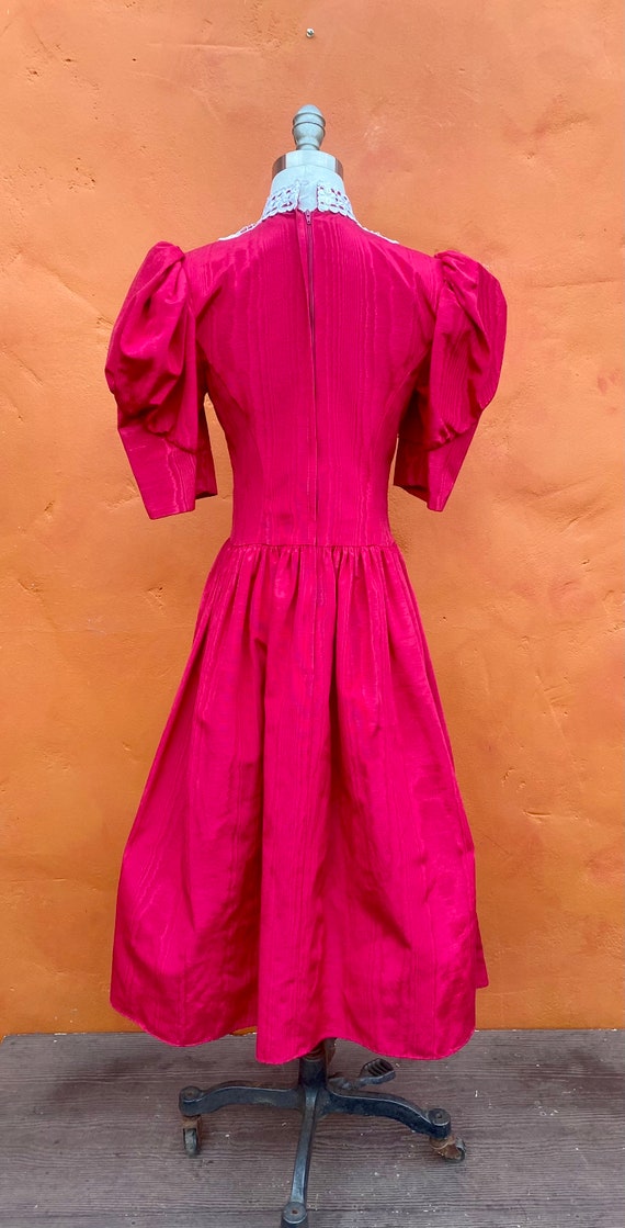 Vintage 1980s Jessica McClintock Dark Pink Party … - image 7