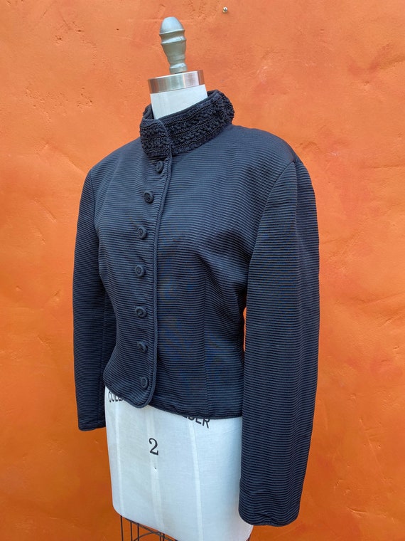 Vintage 1980s Black Fitted Victorian Style Blazer… - image 4