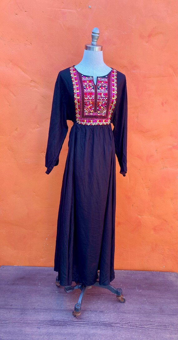 Vintage Ethnic Embroidered Black Maxi dress **  R… - image 2