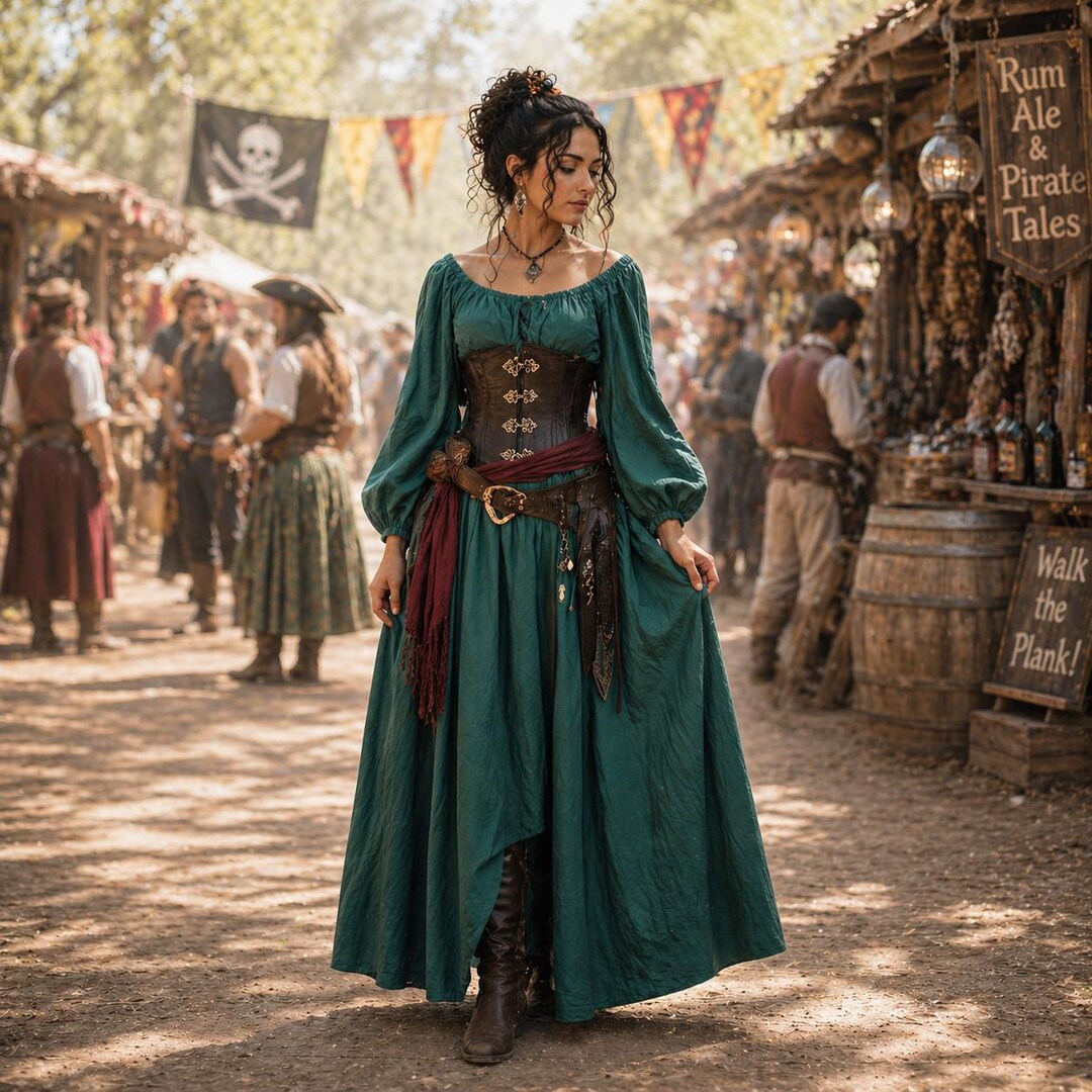 Vintage Green Maxi Dress - Balloon Sleeves Medieval Forestcore ...