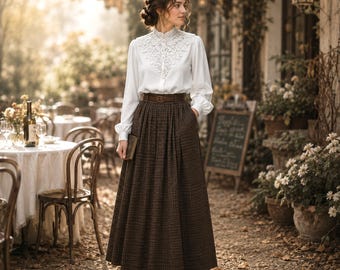 Blusa Jabot de encaje blanco vintage de los años 80, nueva colección, estilo victoriano, glam rock, romántico, new wave, cottagecore, tallas grandes XL y XXL.
