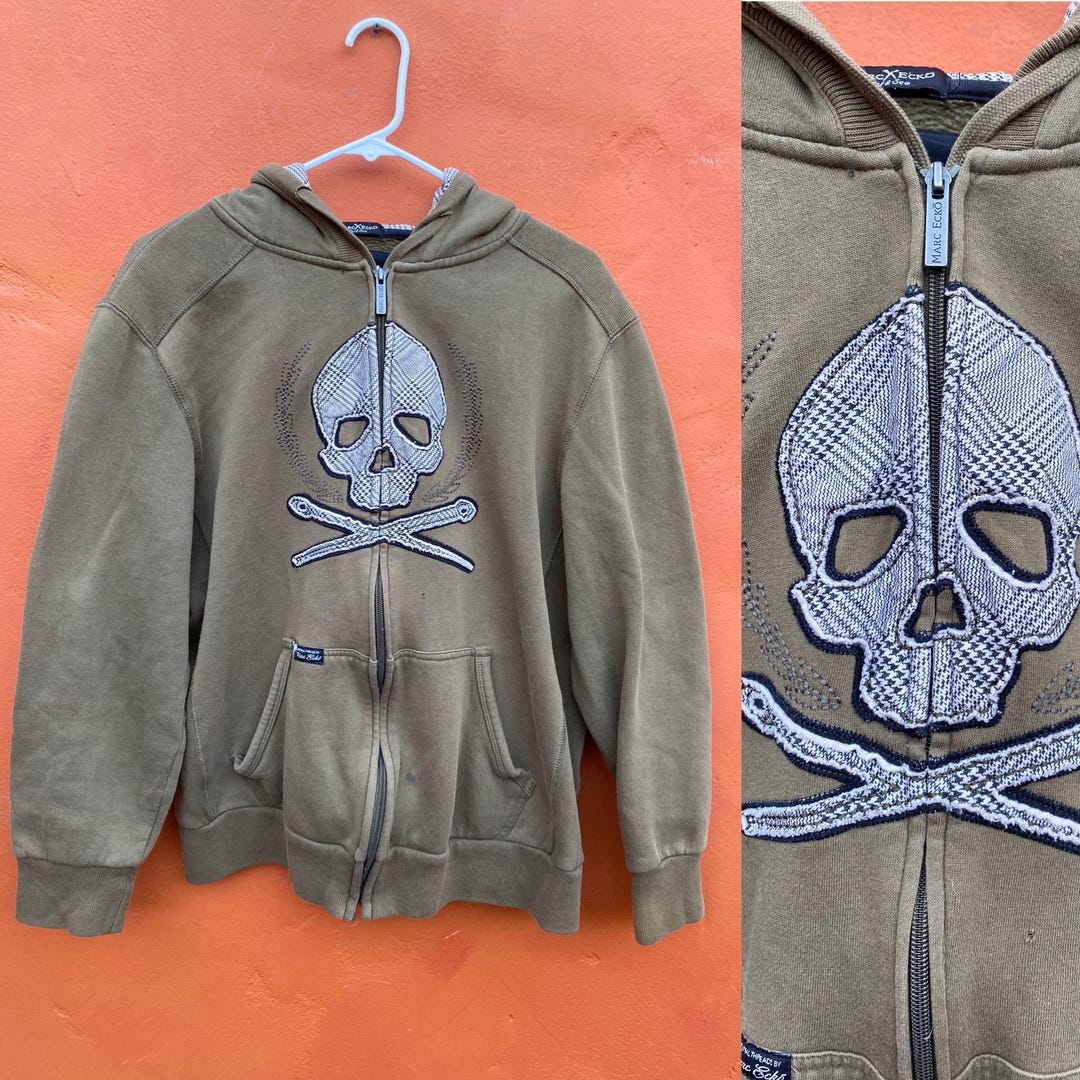 Vintage Mark Ecko Y2K Embroidered Skull Hoodie Sweatshirt Jacket Coat. Skate Punk Rock Goth Large XL Pirate Piratecore Skull and Crossbones - Etsy Vintage Mark Ecko Y2K Embroidered Skull Hoodie Sweatshirt Jacket Coat. Skate Punk Rock Goth Large XL Pirate Piratecore Skull and Crossbones - Etsy