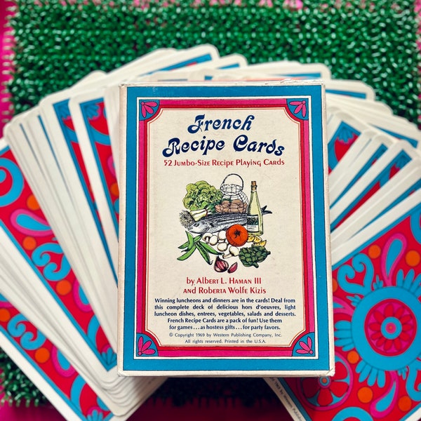 Vintage Psychedelic Jumbo French Recipe Playing Cards