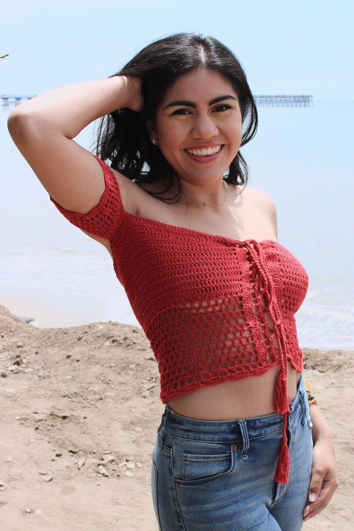 Cap Sleeve Crochet Top Etsy