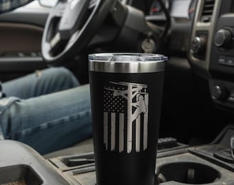 20oz Tumbler Personalized Laser Engraved Cup, Cooperate Gift, Powder Coated