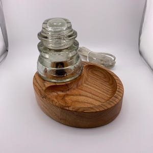 Glass Insulator Nightlight Catchall Tray Lineman Gift