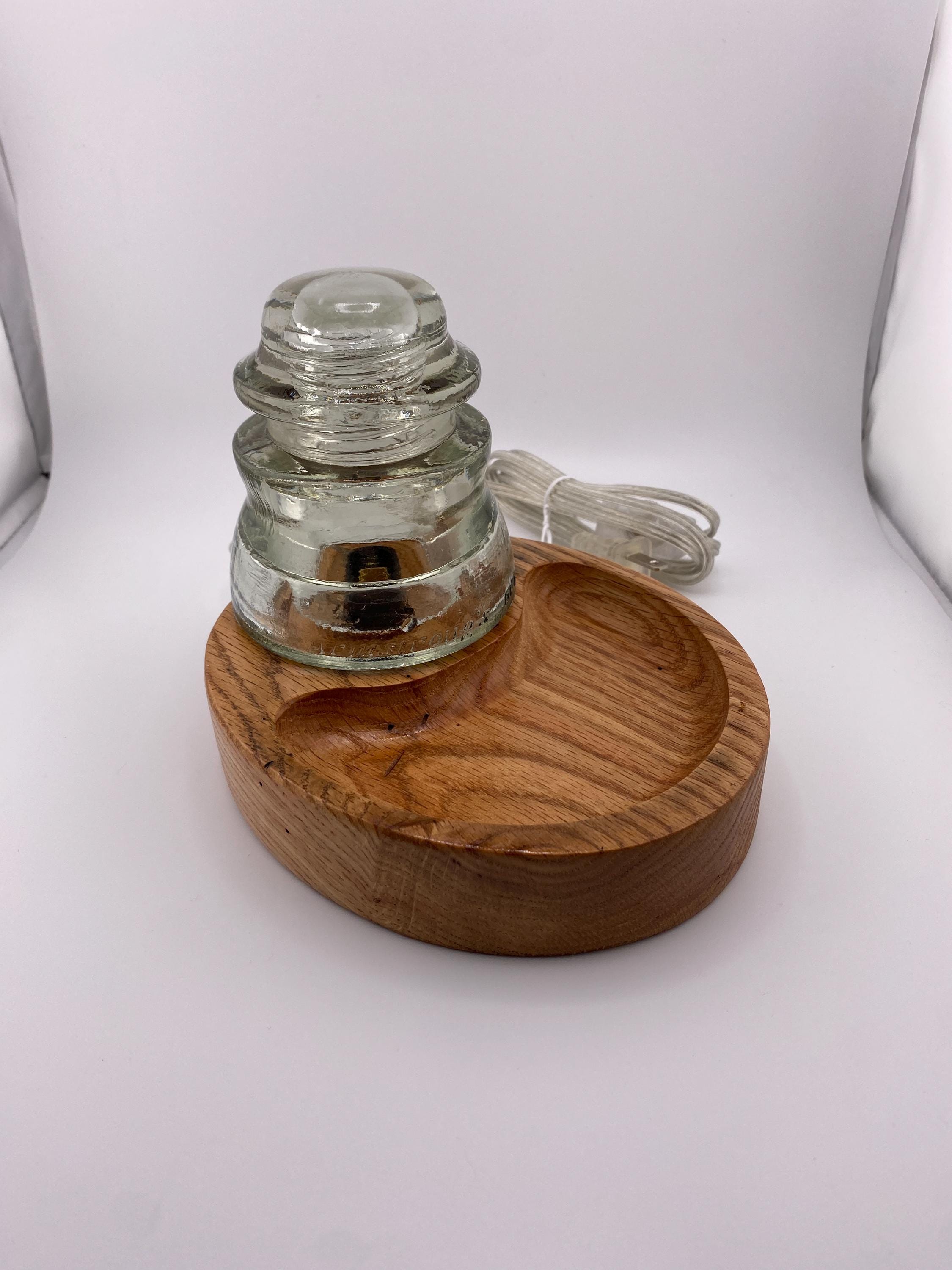 Glass Insulator Nightlight Catchall Tray Lineman Gift