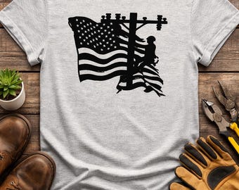 Lineman T-Shirt Electric Lineworker Fathers Day Gift