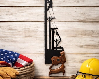 Rustic Lineman Wall Hanger