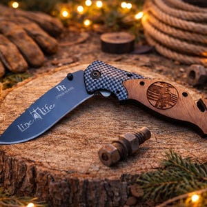 Individuell graviertes Lineman Taschenmesser - Personalisiertes Geschenk für Elektriker