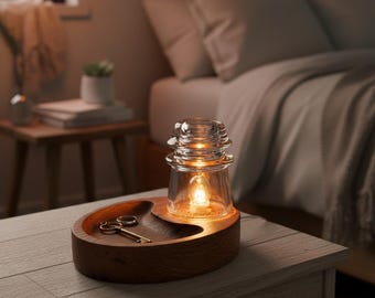 Glass Insulator Nightlight Catchall Tray Lineman Gift