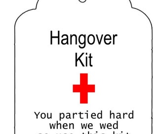 printable hangover kit tags etsy