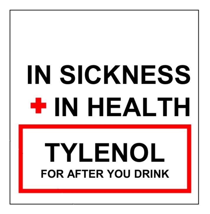PRINTABLE Hangover Kit in Sickness in Health Tylenol Tags Etsy