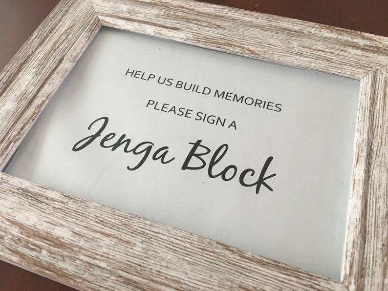 Printable 5x7 Help Us Build Memories Please Sign A Jenga Block