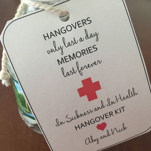 PRINTABLE Hangover Kit Tags - Etsy
