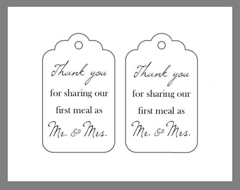 PRINTABLE Wedding Reception Napkin Silverware Tags