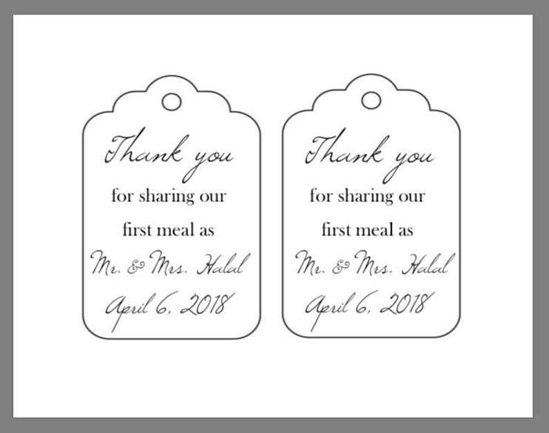 PRINTABLE Wedding Reception Napkin Silverware Tags